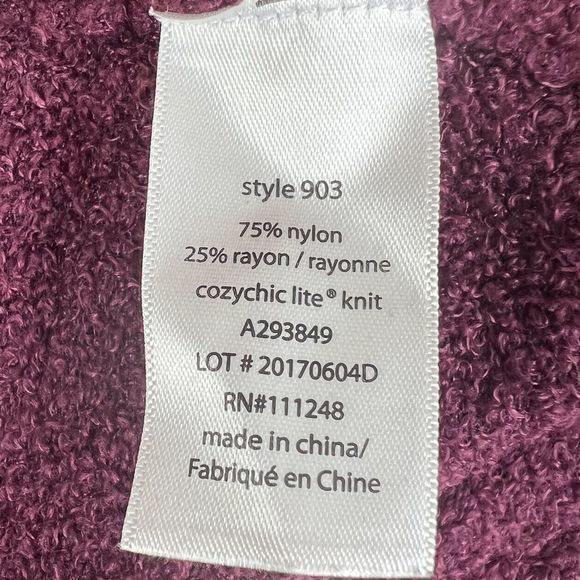 Barefoot Dreams Womens Maroon‎ Red Cozychic Lite Long Cardigan Small - Picture 5 of 5